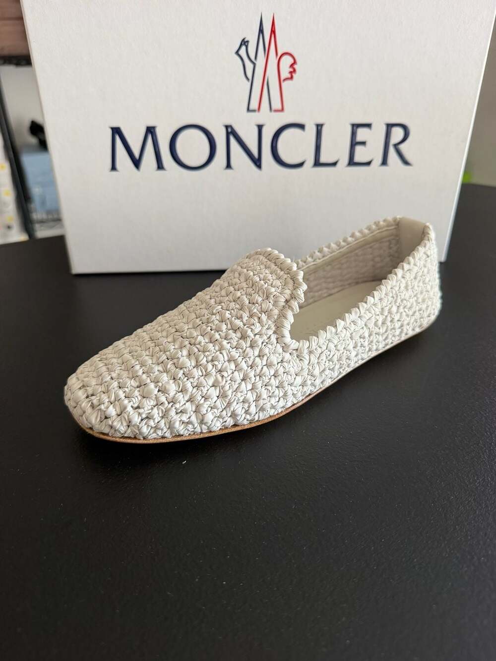 Moncler Weaver Woven Loafers Natural Retail $1,050